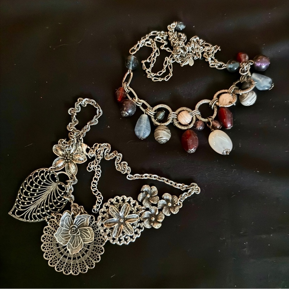 Premier Design Elegant Silver and Multicolor Charm Necklace